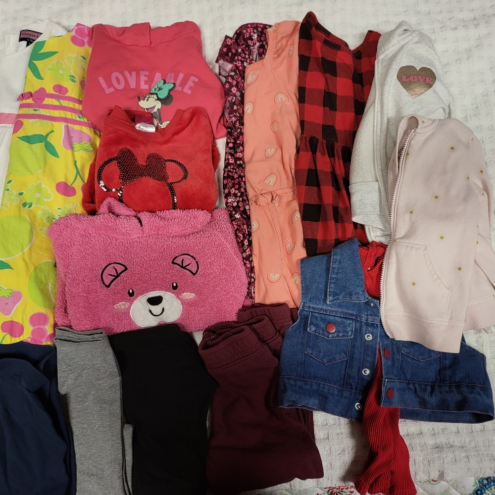 4T Clothes - Lot With Dresses, Rompers, Pants, Sweaters